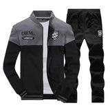 Riinr New Casual Tracksuit Men Autumn Zipper Jackets+Pants 2 Pieces Sets Male Slim Fit Sportswear Brand Fashion Men's Solid Set