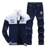 Riinr New Casual Tracksuit Men Autumn Zipper Jackets+Pants 2 Pieces Sets Male Slim Fit Sportswear Brand Fashion Men's Solid Set