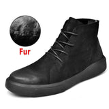 Brand Winter Men Snow Boots Ankle Boots Man Genuine Leather Plush Warm Men Motorcycle Boots Autumn Outdoor Man Shoes Size 37-47