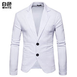 OLOME Fashion Mens Cotton Blazer Autumn New Male Casual Suit Jackets Business 2019 Clothes Solid Slim Fit Clothes Plus Size