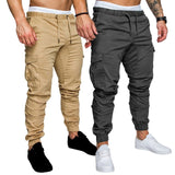 New 2019 Casual Joggers Pants Solid Color Men Cotton Elastic Long Trousers pantalon homme Military Army Cargo Pants Men Leggings