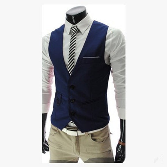 2019 New Arrival Dress Vests For Men Slim Fit Mens Suit Vest Male Waistcoat Gilet Homme Casual Sleeveless Formal Business Jacket