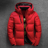 2019 Winter Jacket Mens Quality Thermal Thick Coat Snow Red Black Parka Male Warm Outwear Fashion - White Duck Down Jacket Men