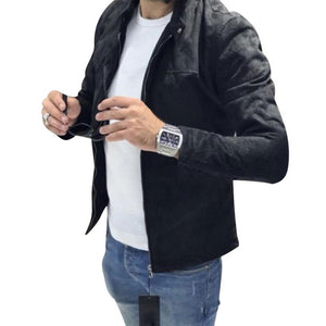 SFIT brand autumn motorcycle Suede jacket men leather jackets jaqueta de couro masculina mens leather coats Zipper Man Outerwear