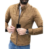 SFIT brand autumn motorcycle Suede jacket men leather jackets jaqueta de couro masculina mens leather coats Zipper Man Outerwear