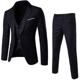 Men's 3 Pieces Black Elegant Suits With Pants Brand Slim Fit Single Button Party Formal Business Dress Suit Male Terno #YL10