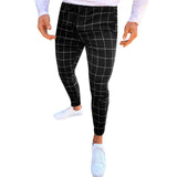 Mens Fashion Pants Men Streetwear Hip Hop Pants Skinny Chinos Plaid Trousers Slim Fit Casual Pants Joggers