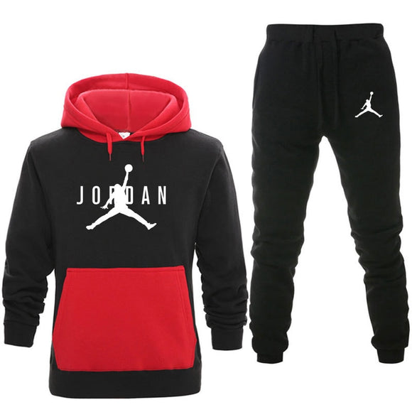 New Men Hoodies Suit Fleece Warm Jordan 23 Tracksuit Men Sweatshirt Suit Hoodie+Sweat pants Jogging Homme Hooded Tracksuit 3XL