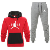 New Men Hoodies Suit Fleece Warm Jordan 23 Tracksuit Men Sweatshirt Suit Hoodie+Sweat pants Jogging Homme Hooded Tracksuit 3XL