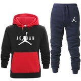 New Men Hoodies Suit Fleece Warm Jordan 23 Tracksuit Men Sweatshirt Suit Hoodie+Sweat pants Jogging Homme Hooded Tracksuit 3XL