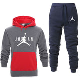 New Men Hoodies Suit Fleece Warm Jordan 23 Tracksuit Men Sweatshirt Suit Hoodie+Sweat pants Jogging Homme Hooded Tracksuit 3XL