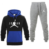 New Men Hoodies Suit Fleece Warm Jordan 23 Tracksuit Men Sweatshirt Suit Hoodie+Sweat pants Jogging Homme Hooded Tracksuit 3XL