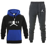 New Men Hoodies Suit Fleece Warm Jordan 23 Tracksuit Men Sweatshirt Suit Hoodie+Sweat pants Jogging Homme Hooded Tracksuit 3XL