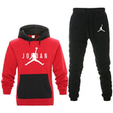 New Men Hoodies Suit Fleece Warm Jordan 23 Tracksuit Men Sweatshirt Suit Hoodie+Sweat pants Jogging Homme Hooded Tracksuit 3XL