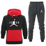 New Men Hoodies Suit Fleece Warm Jordan 23 Tracksuit Men Sweatshirt Suit Hoodie+Sweat pants Jogging Homme Hooded Tracksuit 3XL