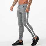 New Casual Plaid Pants Men Bottom Streewear Chino Slim Fit Jogger Pants Male Skinny Sweatpants Men Trousers Track Pants