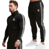 2019 New Men Fashion Zipper Long Sleeve Hoodies+Pants Set Male Tracksuit Sport Suit Men's Gyms Set Casual Sportswear Suit