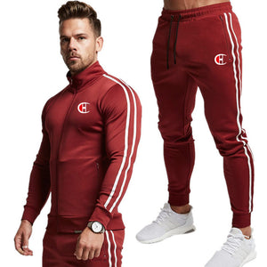 2019 New Men Fashion Zipper Long Sleeve Hoodies+Pants Set Male Tracksuit Sport Suit Men's Gyms Set Casual Sportswear Suit