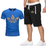 2019 new T Shirt+Shorts Sets Men Jordan Printed Summer Suits Casual Tshirt Men Tracksuits Brand Clothing Tops Tees Set Male