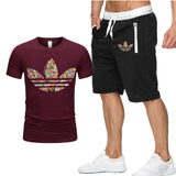 2019 new T Shirt+Shorts Sets Men Jordan Printed Summer Suits Casual Tshirt Men Tracksuits Brand Clothing Tops Tees Set Male