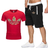 2019 new T Shirt+Shorts Sets Men Jordan Printed Summer Suits Casual Tshirt Men Tracksuits Brand Clothing Tops Tees Set Male