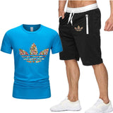 2019 new T Shirt+Shorts Sets Men Jordan Printed Summer Suits Casual Tshirt Men Tracksuits Brand Clothing Tops Tees Set Male