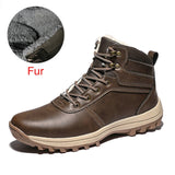 DEKABR Winter Warm Men Boots Split Genuine Leather Fur Plus Men Snow Boots Handmade Waterproof Working Ankle Boots Top Men Shoes