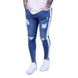 SFIT 2019 Plus Size Skinny Jeans Men Sexy Ripped Hole Stretch Denim Trousers Male Autumn Straight Streetwear Pencil Jeans NEW