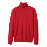 Pioneer Camp Autumn Turtleneck Sweater Men 100% cotton Solid Black Red Gray Causal Pullover Male AMS902371