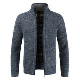 Mens Cardigan Autumn Winter Warm Thick Sweater Casual Knitwear Wind Breaker Jacket Stand Collar Overcoat Men Zipper Knitted Coat