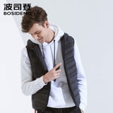 BOSIDENG  new down vest for men down waistcoat 90% down jacket sleeveless hooded with hat high quality outwear B80131003