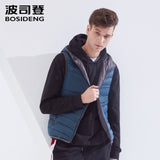 BOSIDENG  new down vest for men down waistcoat 90% down jacket sleeveless hooded with hat high quality outwear B80131003