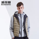 BOSIDENG  new down vest for men down waistcoat 90% down jacket sleeveless hooded with hat high quality outwear B80131003