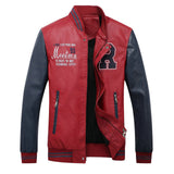 drop shipping men autumn leather jackets and coats fashion printed pu outwear overcoat LBZ12