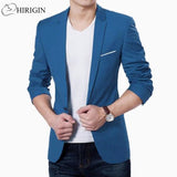 Mens Korean slim fit fashion cotton blazer Suit Jacket black blue  plus size M to 3XL Male blazers Mens coat Wedding