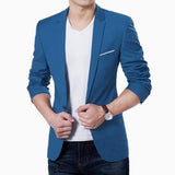 Mens Korean slim fit fashion cotton blazer Suit Jacket black blue  plus size M to 3XL Male blazers Mens coat Wedding