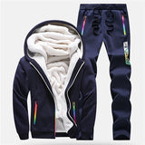 Winter Tracksuits Men Set Casual Thicken Fleece Warm Hooded Jacket Pants Spring Sweatshirt Sportswear Coats Hoodie Track Suits