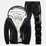 Winter Tracksuits Men Set Casual Thicken Fleece Warm Hooded Jacket Pants Spring Sweatshirt Sportswear Coats Hoodie Track Suits