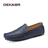 DEKABR Size 49 Men Casual Shoes Fashion Men Shoes Genuine Leather Men Loafers Moccasins Slip On Men's Flats Male Driving Shoes