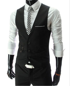 2019 New Arrival Dress Vests For Men Slim Fit Mens Suit Vest Male Waistcoat Gilet Homme Casual Sleeveless Formal Business Jacket