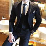 Solid Color slim fit male 3 piece suits wedding dress men Business Casual blazer Wedding Prom Dinner Suits Groomsman Wear tuxedo