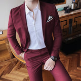 Solid Color slim fit male 3 piece suits wedding dress men Business Casual blazer Wedding Prom Dinner Suits Groomsman Wear tuxedo