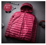 Fat Plus size 8XL 9XL 10XL 11XL  Top Quality Ultra Light Down Jacket 90% White Duck Down Warm Hooded Men Portable  Jacket Coat